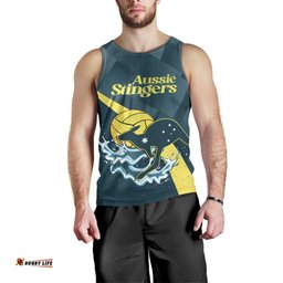 Custom Australia Water Polo 2024 Men Tank Top Aussie Stingers Kangaroo Sporty Version