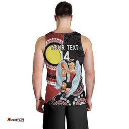 Custom AFL St Kilda NAIDOC Week Men Tank Top Keep The Fire Burning Indigenous Art