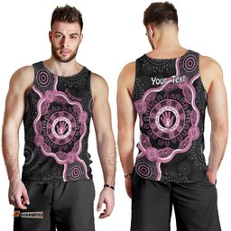 Personalised Australia Breast Cancer Men Tank Top Brave Strong Aboriginal Art