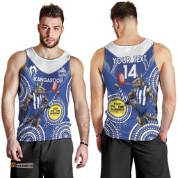 Custom AFL Kangaroos NAIDOC Week Men Tank Top Keep The Fire Burning Indigenous Art