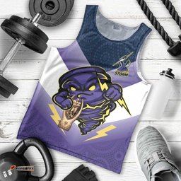 Personalised Storm Rugby 2024 Men Tank Top Mascot With Trophy Go Champions Aboriginal Art