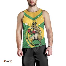 Personalised Australia Boxing Kangaroo Men Tank Top Aussie Pride National Color