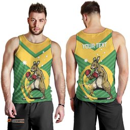 Personalised Australia Boxing Kangaroo Men Tank Top Aussie Pride National Color