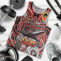 Custom Essendon Bombers NAIDOC Week 2024 Men Tank Top Mascot Football