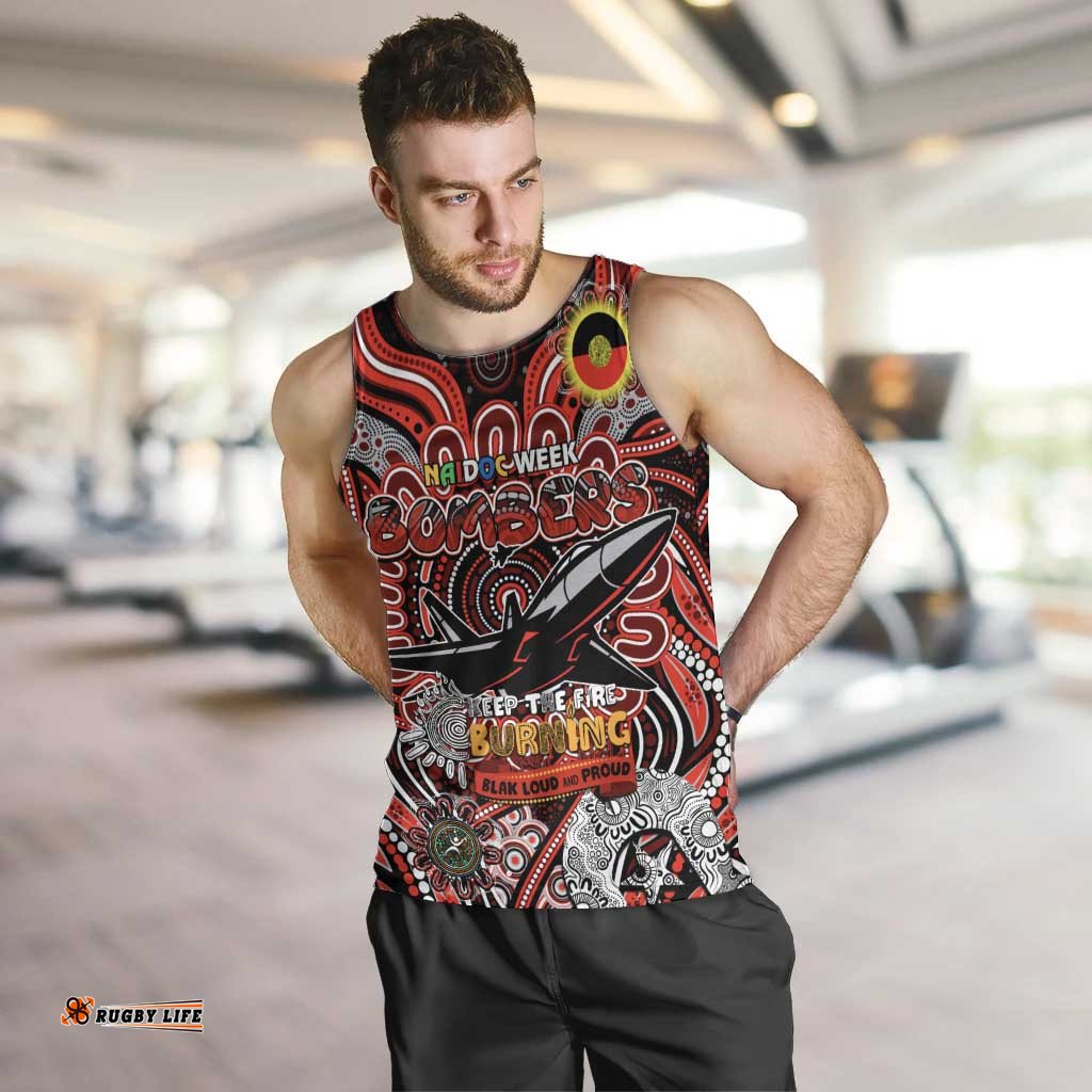 Custom Essendon Bombers NAIDOC Week 2024 Men Tank Top Mascot Football