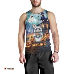 Happy Kangaboo Men Tank Top Kangaroo and Halloween Haunted House