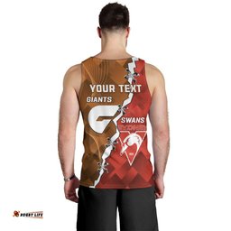 Personalised Giants And Swans Football Men Tank Top Dynamic Style
