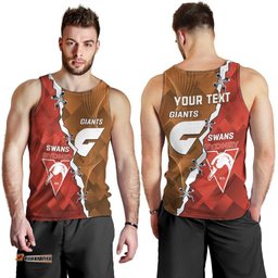 Personalised Giants And Swans Football Men Tank Top Dynamic Style