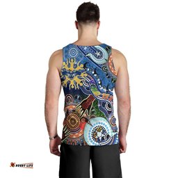 Custom NAIDOC Week 2024 Geelong Cats Men Tank Top Australia Aboriginal Dot Painting