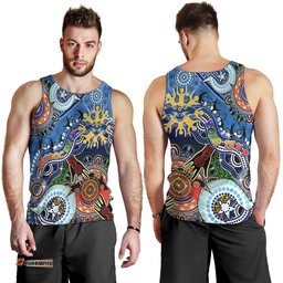 Custom NAIDOC Week 2024 Geelong Cats Men Tank Top Australia Aboriginal Dot Painting