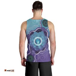 Australia Indigenous Men Tank Top Suicide Prevention Month Ribbon Aboriginal Art