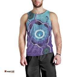 Australia Indigenous Men Tank Top Suicide Prevention Month Ribbon Aboriginal Art