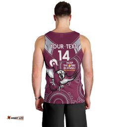 Custom NRL Sea Eagles NAIDOC Week Men Tank Top Keep The Fire Burning Indigenous Art