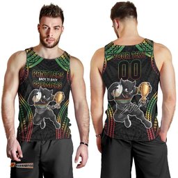 Custom Panthers Champion Grand Final 2024 Men Tank Top With Polynesian Style