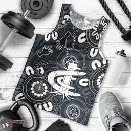 Custom Carlton Blues NAIDOC Week 2024 Men Tank Top Fire Burning Aboriginal Dots Art