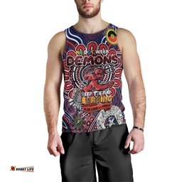 Custom Melbourne Demons NAIDOC Week 2024 Men Tank Top Mascot Football