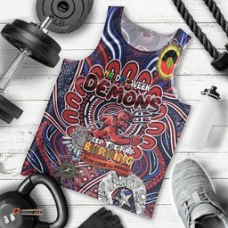 Custom Melbourne Demons NAIDOC Week 2024 Men Tank Top Mascot Football