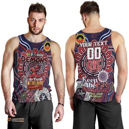 Custom Melbourne Demons NAIDOC Week 2024 Men Tank Top Mascot Football
