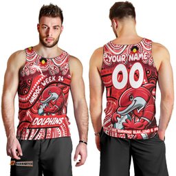 Custom Australia NAIDOC Week 2024 Men Tank Top Dolphins Mascot Keep The Fire Burning