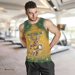 Custom Australia Rugby 2024 Men Tank Top Go Wallabies Aboriginal Pattern