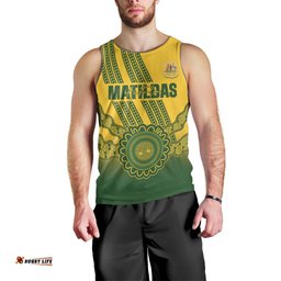 Custom Australia Matildas Men Tank Top Aussie Aboriginal Gold Version