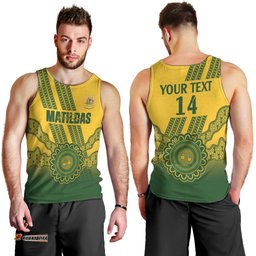 Custom Australia Matildas Men Tank Top Aussie Aboriginal Gold Version