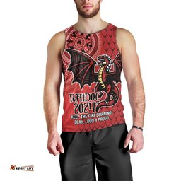 Personalised Dragons NAIDOC Week 2024 Men Tank Top Aboriginal Fire Burning Sparks