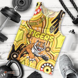Personalised NAIDOC Week 2024 Richmond Tiger Men Tank Top Australian Aboriginal Hand Painting