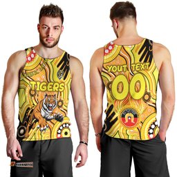 Personalised NAIDOC Week 2024 Richmond Tiger Men Tank Top Australian Aboriginal Hand Painting