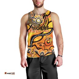 Custom NAIDOC Week 2024 Tiger Men Tank Top Aboriginal Animals Keep The Fire Burning