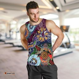 Personalised Eagles NAIDOC Week 2024 Men Tank Top Australia Aboriginal Dot Painting