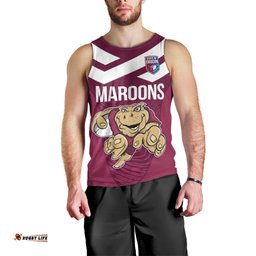 Custom Queensland Rugby Men Tank Top Maroons Cane Toad Origin Sporty
