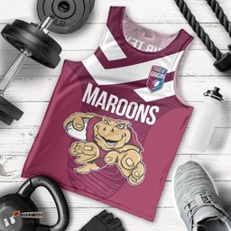 Custom Queensland Rugby Men Tank Top Maroons Cane Toad Origin Sporty