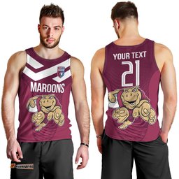 Custom Queensland Rugby Men Tank Top Maroons Cane Toad Origin Sporty