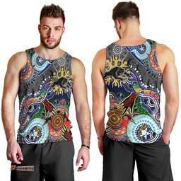 Personalised Panthers NAIDOC Week 2024 Men Tank Top Australia Aboriginal Dot Painting