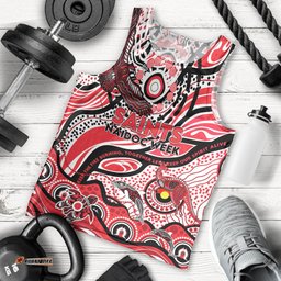 Custom NAIDOC Week 2024 Saints Men Tank Top Aboriginal Animals Keep The Fire Burning