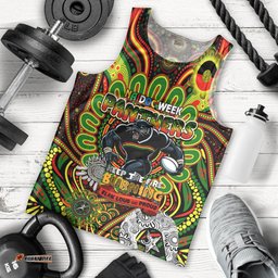 Custom NAIDOC Week 2024 Panthers Men Tank Top Mascot Rugby