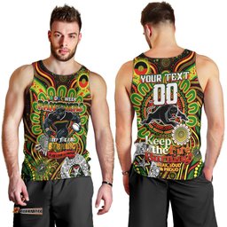 Custom NAIDOC Week 2024 Panthers Men Tank Top Mascot Rugby