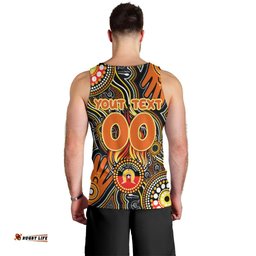 Personalised NAIDOC Week 2024 GWS Giants Men Tank Top Australian Aboriginal Hand Painting
