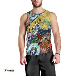 Personalised Eels NAIDOC Week 2024 Men Tank Top Australia Aboriginal Dot Painting