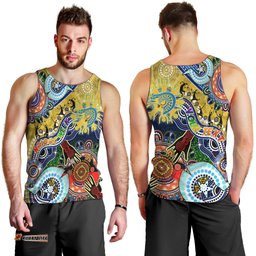 Personalised Eels NAIDOC Week 2024 Men Tank Top Australia Aboriginal Dot Painting