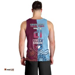 Custom QLD Cane Toad and NSW Cockroach Men Tank Top Aboriginal Inspired Together