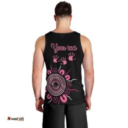 Personalised Aboriginal Ribbons Men Tank Top Think Pink Butterfly Art Wall Clock Breast Cancer