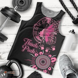 Personalised Aboriginal Ribbons Men Tank Top Think Pink Butterfly Art Wall Clock Breast Cancer