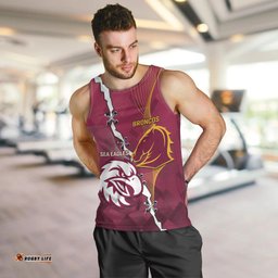 Personalised Broncos And Eagles Rugby Men Tank Top Sporty Version