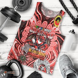 Custom NAIDOC Week 2024 Dragons Men Tank Top Mascot Rugby