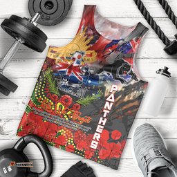 Personalised Australia Rugby Panthers ANZAC Men Tank Top Penrith Scratch Style