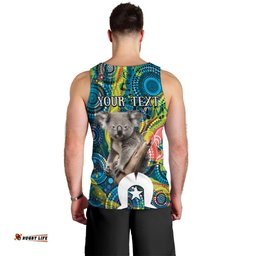 Personalised Vivid Minimal Koala Men Tank Top NAIDOC 2024 Aboriginal Art Style No2