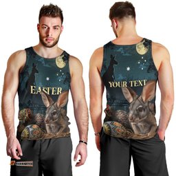 Australia Easter 2024 Men Tank Top Bunny With Aboriginal Eggs At Starry Night