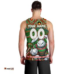Custom Australia NAIDOC Week 2024 Men Tank Top Rabbitohs Mascot Keep The Fire Burning